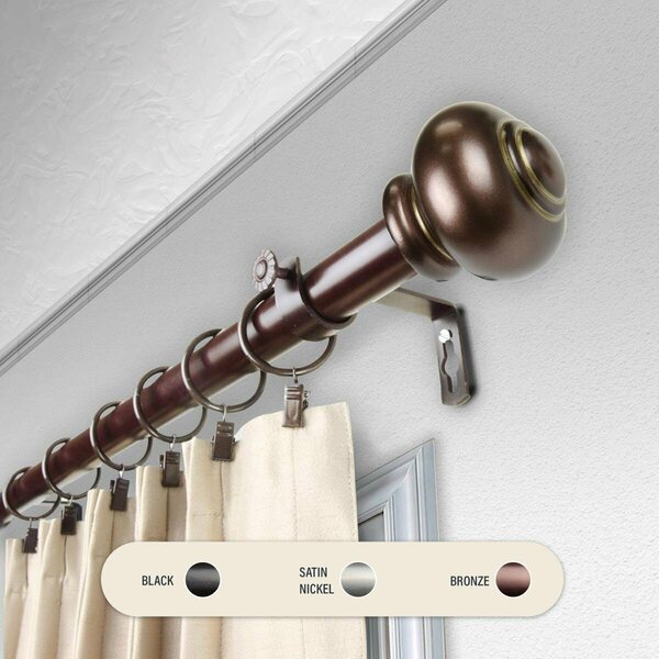 Kd Encimera 1 in. Dani Curtain Rod with 48 to 84 in. Extension, Bronze KD3738935